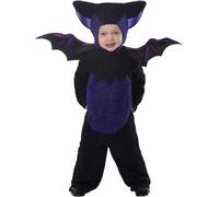 Smiffys Toddler's Bat Costume, All in One Jumpsuit with Hood & Wings, Size:T2, C