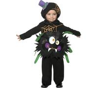 Smiffys Toddler's Crazy Spider Costume, Tabard & Hood, Size: T1, 35650