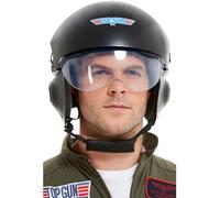 Smiffys 42961 Officially Licensed Top Gun Deluxe Helmet, Men, Black, One Size