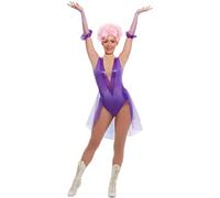 Smiffys Trapeze Artist Costume, Purple with Bodysuit & Gloves, Circus Fancy Dress, Adult Dress Up Costumes