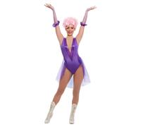 Trapeze artist costume ladies purple with bodysuit and gloves Female costume Size