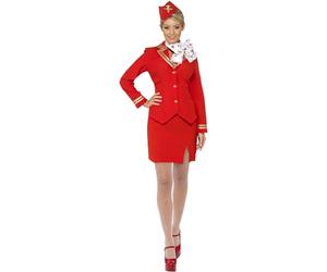 Smiffys Trolley Dolly Costume Red Large
