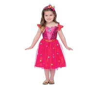 Smiffys True and the Rainbow Kingdom, True Pom Pom Costume, Chilrens Pink Dress & Headband, Official License Outfit with Tulle Skirt, Pom-Poms Attached & Stretch Waist for a Fun Party Look