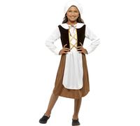 Smiffys Tudor Girl Costume, Brown (Size L)