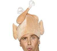 Smiffys Turkey Hat with Red Festive Christmas Jumper, Funny Christmas Fancy Dress Accessory, Hilarious Novelty Hat for Xmas Parties, Turkey Costume Hat, Festive Dress-Up Idea, Christmas Funny Outfit