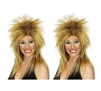 Smiffy's Two Tone Rock Diva Wig (Ginger/Black) (Pack of 2)