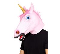 Smiffys Unicorn Latex Mask, Pink