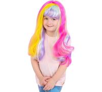 Smiffys Unicorn Rainbow Wig, Girls Fancy Dress, Child Dress Up Wigs