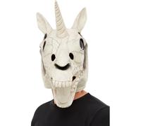 Unicorn Skull Latex Mask - Deluxe White Halloween Accessory