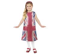 Union Jack Olympics Girls Flag Great Britain Kids Fancy Dress Costume Age 4-12
