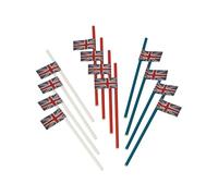 Smiffys Union Jack Vintage Style Print Paper Straws 12 Pack, Union Jack Fancy Dress, Union Jack Dress Up Party Goods