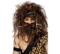 Smiffys Unisex Adult Caveman Beard & Wig Set