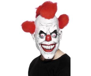 Smiffys Unisex Adult Clown Latex 3/4 Mask (One Size) (White/Red)