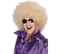 Smiffys Afro Wig, Mega-Huge, Blonde , 1970's Disco Fancy Dress, Adult Dress Up Wigs Halloween