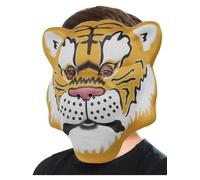 Smiffys Tiger Mask, Yellow & Black EVA, Children's Animal Fancy Dress, Animal Dress Up Masks