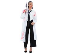 Smiffys Unisex American Killer Kit Bloody Printed PVC Poncho with Toy Axe Scary Halloween Horror Costume Accessory for Men and Women Fancy Dress, Small-Medium