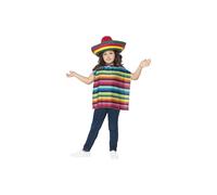 Smiffy's Unisex Mexican Instant Kit (one Size) - mexican kit fancy dress instant poncho sombrero smiffys kids unisex size childs costume childrens