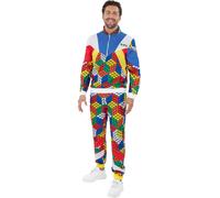 Smiffys Unisex Rubik's Cube Tracksuit Costume (pack of 1) Small 34" - 36" Multi