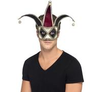 Smiffys Unisex Venezianische Harlekin-Augenmaske, Rot und Schwarz, Einheitsgröße, 27653 (US)