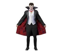 Smiffys Universal Monsters Dracula Costume, Childrens Jacket, Mock Waistcoat, Cape & Medallion, Official License Outfit with Fully Lined Cape & Pendant Detail, Perfect for Halloween & Themed Parties