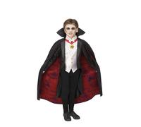 Smiffys Universal Monsters Dracula Costume, Adults Jacket, Mock Waistcoat, Cape & Medallion, Official License Outfit with Fully Lined Cape & Pendant Detail, Perfect for Halloween and Themed Parties