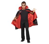 Smiffys Vampire Reversible Cape in Black Smiffys Black One Size