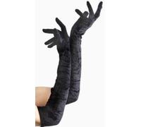 Smiffys Velveteen Gloves, Black Long, Fever Gloves Fancy Dress, Fever Dress Up Accessories