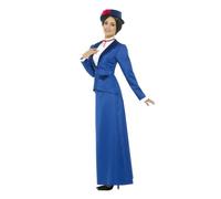 Smiffys Victorian Nanny Costume, Blue, XL - UK Size 20-22