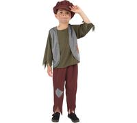 Smiffys Victorian Poor Boy Costume, Green with Top, Trousers & Hat, Fancy Dress, Child Dress Up Costumes