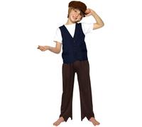 Smiffys Victorian Poor Peasant Boy Kit, Brown (Size L)