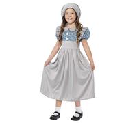 Smiffys Victorian School Girl Costume, Grey (Size L)