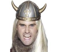 Smiffys Viking PVC Helmet with Horns, Silver, Standard