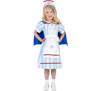 Smiffy's Children's Vintage Nurse Costume, Dress With Cape And Hat, Ages 4-6, -
