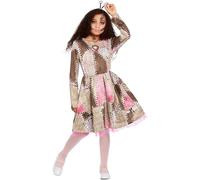 Smiffys Voodoo Doll Costume, Brown Dress & Headband, Halloween Child Fancy Dress, Voodoo Woman Dress Up Costumes