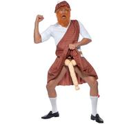Smiffy's Adult Men's Well Hung Highlander Costume, Hat, Beard, Top, Sash, Kilt, - highlander costume well hung fancy dress scotsman scottish mens