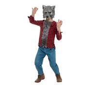 Smiffys Werewolf Costume, Red with Top, Trousers & EVA Mask, Halloween Child Fancy Dress, Werewolf Dress Up Costumes