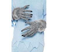 Grey Pcv Werewolf Furry Hands. - werewolf hands halloween fancy dress accessory new gloves adult