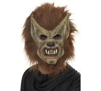 Smiffys Werewolf Mask, Brown Foam Latex, Halloween Fancy Dress Accessory, Werewolf Dress Up Masks