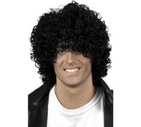 Smiffys Wet Look Afro Wig in Black Smiffys Black