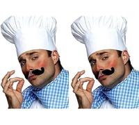 Smiffys WHITE CHEF'S HAT (fancy dress) (Pack of 2)