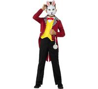 Smiffys White Rabbit Costume, Multi-Coloured with Jacket, Attached Waistcoat, Cravat & Mask, Boys Fancy Dress, Rabbit/Bunny Dress Up Costumes Halloween