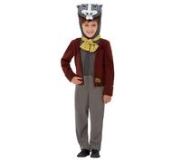 Smiffys Wind in the Willows Badger Deluxe Costume, Brown with Hooded All in One Character Bodysuit, Officially Licensed The Wind in the Willows Fancy Dress, Toddler Dress Up Costumes