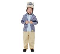 Smiffys Wind in the Willows Ratty Deluxe Costume, Blue with Hooded All in One Character Bodysuit, Officially Licensed The Wind in the Willows Fancy Dress, Toddler Dress Up Costumes