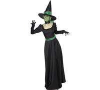 Smiffys Witch Costume, Black with Dress & Hat, Halloween Adult Fancy Dress, Witch Dress Up Costumes