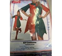Smiffys Elf Costume,Red & Green,M - UK Size 12-14