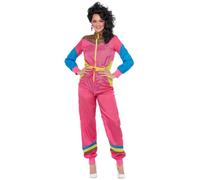 Smiffys 80s Colour Block Ski Shell Suit Costume Jumpsuit, 1980's Fancy Dress, 1980s Dress Up Costumes