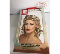 1940's Adult's Blonde Wig - wig sweetheart blonde 40s ladies fancy dress 1940s ww2 pin curls retro vintage up smiffys