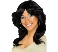 Smiffys Women's 70s Flick Wig in Black Smiffys Black