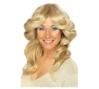 Smiffys Women's 70s Flick Wig in Yellow Smiffys Yellow