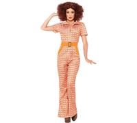 Smiffys Women's Authentic 70s Chic Costume in Orange | Size: Medium Smiffys Orange M